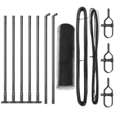 Image of vidaXL Hexagon Fence Grey 0.5x10 m Steel