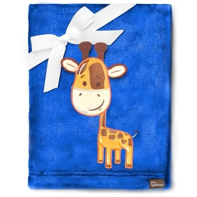 Image of Be Mammy Warm Children Baby Cosy Blanket Gift BE20 168 (DarkBlue Giraffe)