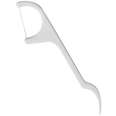 Image of 75 Pack Dental Floss Sticks D Shape Tooth Picks Premium Polymer Threads Easy to Use, Durable &amp; Portable Flossing
