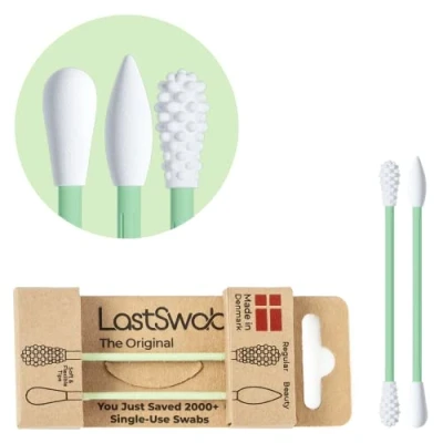 Image of LastSwab Reusable qtips Double Pack Cotton Swabs for Ear Wax Cleaning and Pointed Makeup removal Zero Waste Eco friendly, Organic Sustainable products