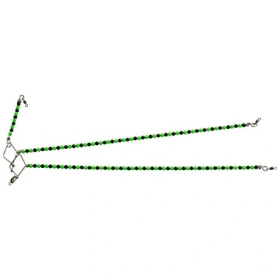 Image of FLADEN Fishing Beaded Spreader Booms (5mm Beads Green/Black or 8mm Bead Hot Red/Yellow) To Avoid Multiple Hook Bait Sea Rig Tangles On The Same Line (Grün Schwarz) [15 4591]