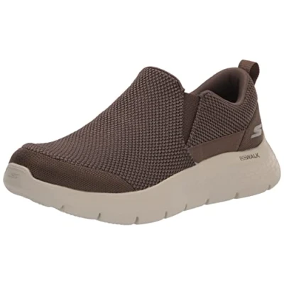 Image of Skechers Men&#039;s GO Walk Flex Impeccable II Trainers, Khaki Textile, 6 UK