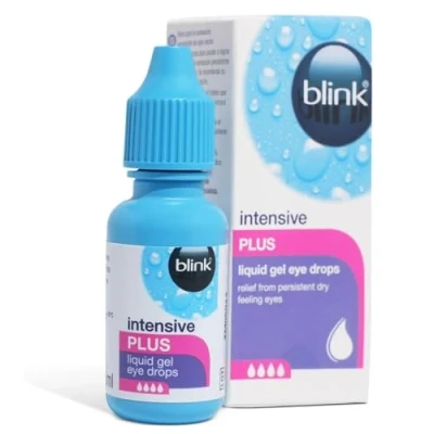 Image of Blink Intensive Plus Liquid Gel Eye Drops Relief From Dry Eyes Instant and Long Lasting Lubricating with Hyaluronic Acid, Suitable for Use Contact Lenses, Refreshing Drops,10 ml