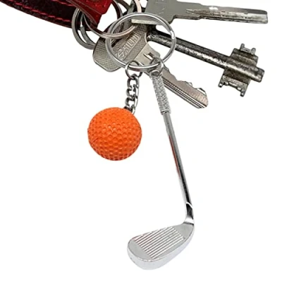 Image of Golf Keychains for Men Sports Keyring Club Charm Metal Key Chain with Ball, Cute Keychain Accessories Bag, Car Key, Purse,