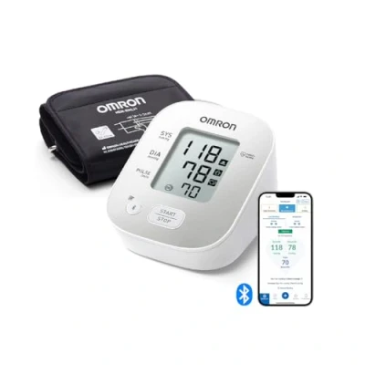 Image of OMRON X2 Smart+ Clinically Validated Upper Arm Blood Pressure Monitor for Home Use Wide Range Cuff 22 42 cm Irregular Heartbeat Detection Bluetooth to Free Smartphone App BIHS Approved