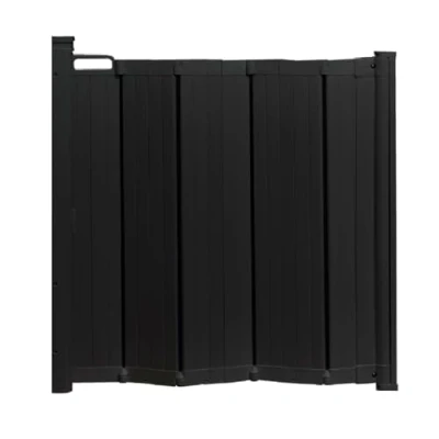Image of Safetots Automatic Folding Retractable Baby Gate, 55cm 89cm, Black, Stair Gate for Babies, Safety