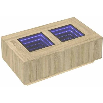 Image of vidaXL Coffee Table with Infinity LED Sonoma Oak 116x69x40 cm
