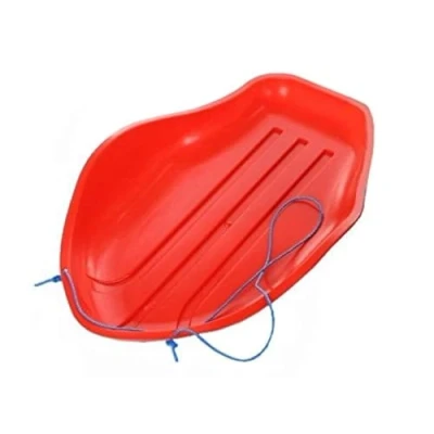Image of JVL Deluxe Heavy Duty Snow Sledge Toboggan with Cord Red, Adults, Children