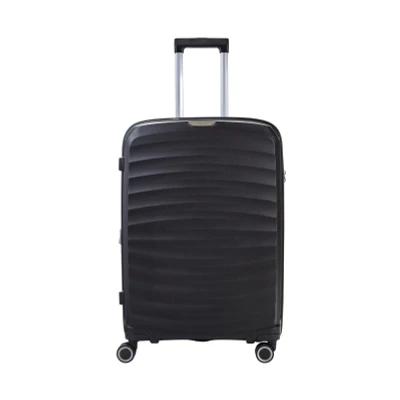 Image of Black Large Check in Suitcase 79 x 53 34 cm Classic Hard Shell Luggage