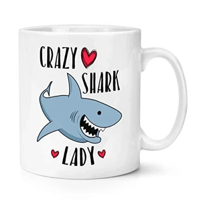Image of Crazy Shark Lady 10oz Mug Cup