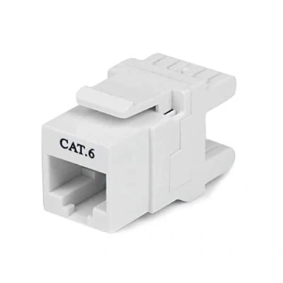 Image of StarTech.com 180 Degree Cat 6 Keystone Jack RJ45 Ethernet Cat6 Wall White 110 Type UTP (C6KEY110SWH)