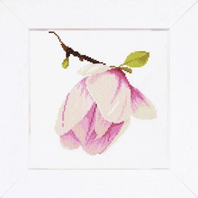 Image of Lanarte Counted Cross Stitch Kit: Magnolia Bud (Aida,W), NA, 20 x 20cm