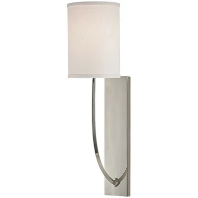 Image of Colton 1 Light Wall Sconce Polished Nickel, Linen