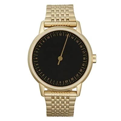 Image of slow Round 15 All Gold Steel, Black Dial