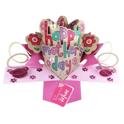 Image of Happy Mother&#039;s Day To A Wonderful Mum Pop Up Card 3D Greeting Cards POP004M03