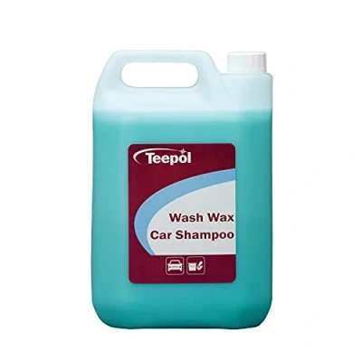 Image of Teepol Wash &amp; Wax Car Shampoo High Gloss Cleaning Products, Quick Rinse, Streak Free Finish, Suitable for Hand or Automatic Machines, 5L