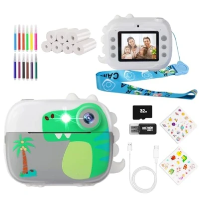 Image of ARNSSIEN Kids Camera Instant Print,Children Digital Toys with HD Video for Aged 3 12,Christmas Birthday Festival Present Girls Boys,with 7 Rolls Paper