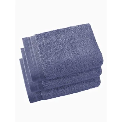 Image of De Witte Lietaer Contessa Luxe Set of 3 Guest Towels, Cotton, 40 x 60 cm, Sapphire Blue