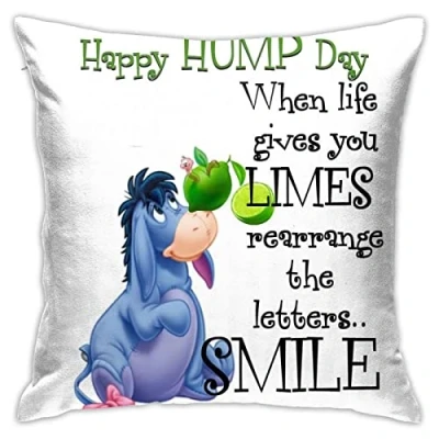 Image of Pillowcase for Eeyore Throw Pillow Cover Anime 18x18 Inches Home Decor Square Cotton Linen Case Cushion