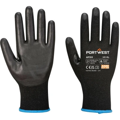 Image of Portwest LR15 PU Touchscreen Glove (Pk12) Black Large
