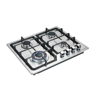 Image of Blue Flame HBS4501 60cm Built in Gas Hob 4 Burners with Wok Burner Stainless Steel Body Cast lron Pan Supports
