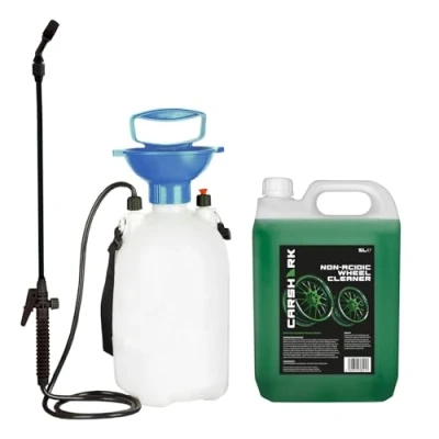 Image of CARSHARK Non acidic Wheel Cleaner 5L with Pressure Sprayer, Heavy Duty Formula