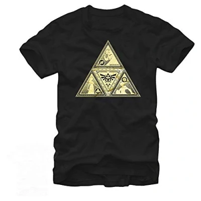 Image of Nintendo Men&#039;s Silhouette Triforce T Shirt, Black, Medium