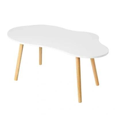 Image of Qiebenav Low Coffee Table,Solid Table Legs, Mid Century Modern Tables, Centre for Living Room, Tea Table, Side Room,Small Space,39.37&quot; x 19.69&quot; 16.14&quot;