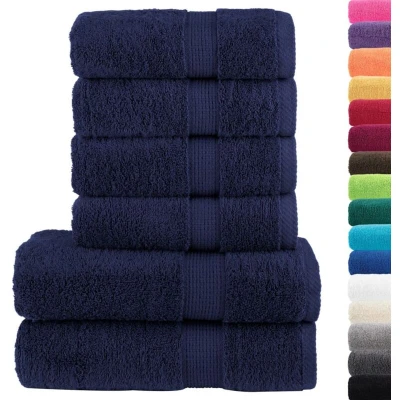 Image of vidaXL 6 Piece Premium Towel Set SOLUND Navy Blue 600 gsm