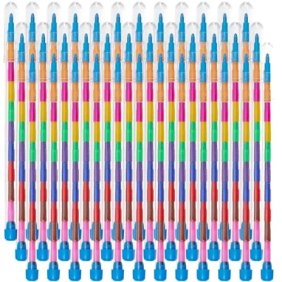 Image of THE TWIDDLERS 36 Swap Point Rainbow Crayon Pencils, 11 Colours in Each Pen Multipack Kids Twistable Crayons Birthday Mini Colouring Pencils for Party Bags Favours Fillers, Classroom Prizes Rewards