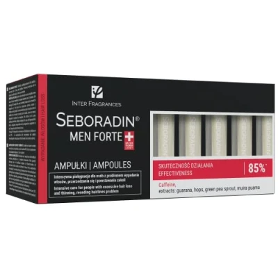 Image of SEBORADIN Men Hair Growth Serum Ampoules 14 x 5,5 ml Anti Loss with Caffeine Chronic And Thinning Treatment Natural Extracts Vitamins Scalp