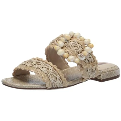 Image of Sam Edelman Women&#039;s Elisa Flat Sandal, Natural Raffia, 4 UK