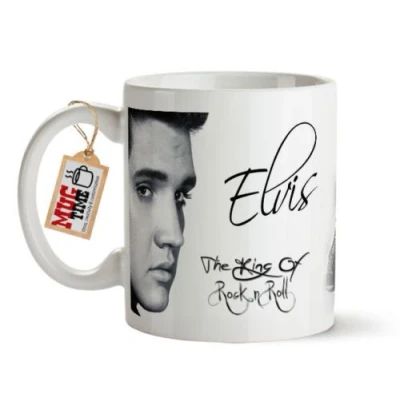 Image of Mugtime (TM) Elvis Presley The King of Rock &amp; Roll Mug Cup with Signature 330ml Ceramic