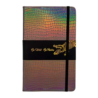 Image of Pukka Pad, Wild Notepad with Pocket 21.6 x 13.5cm 96 Sheets of 80GSM Ivory Lined Paper Crocodile