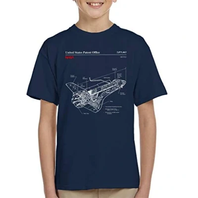 Image of Nasa Shuttle Structure Blueprint Kid&#039;s T Shirt