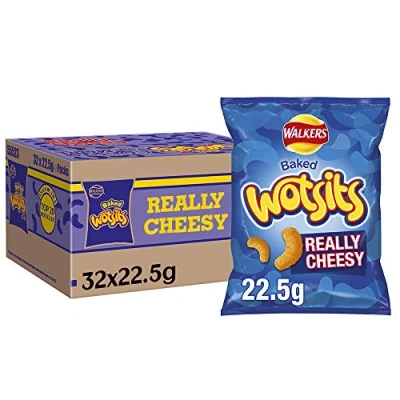 Image of Walkers Crisps Wotsits Really Cheesy Snacks, 22.5g (Case of 32)