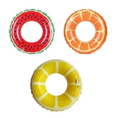 Image of Inflatable Watermelon Pool Float Circle Swimming Ring for Kids Adults Giant Air Mattress Beach Party Toy