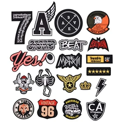 Image of CYWQ 20 Pieces Iron on Patches for Embroidered Patch DIY Sewing Applications Jackets Jeans Backpacks T Shirts