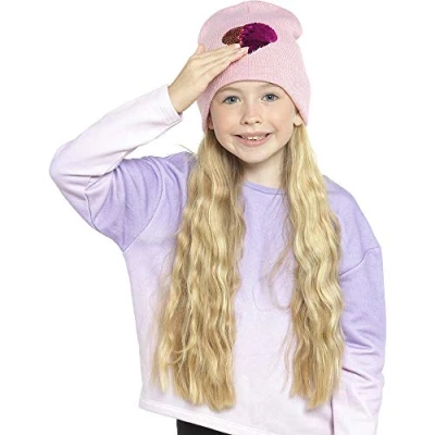 Image of undercover lingerie Girls Reversible Heart Sequin Beanie Hat GL910 Pink 3 5 Years