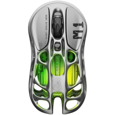 Image of GravaStar Mercury M1 Pro Wireless Gaming Mouse, Lightweight Magnesium Alloy, 26,000 DPI, PAW3395DM Sensor, 5 Programmable Buttons, Support Wired/2.4GHz/BT, Up to 200H Endurance