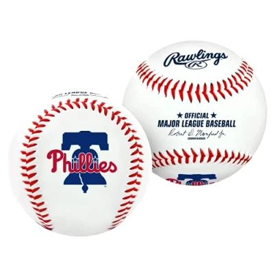 Image of Rawlings MLB Philadelphia Phillies Team Logo Baseball, White, 1