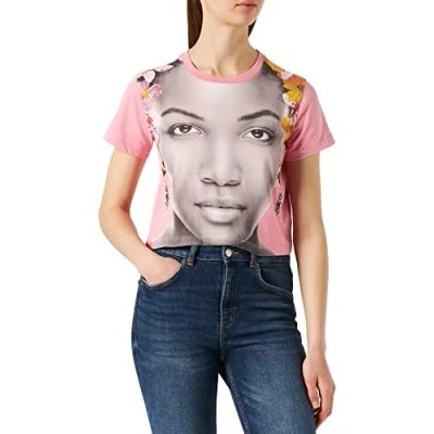Image of Desigual Women&#039;s TS_FACE T Shirt, Red, S