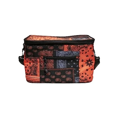 Image of Urban Classics Bandana Patchwork Cooling Across body bag, Men&#039;s, Size: One Size, Black orange