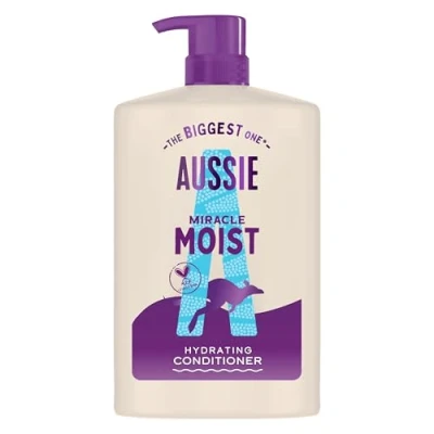 Image of Aussie Miracle Moist Detangling Conditioner 1000ml, Moisture Quenching Formula to Revive and Restore Brittle &amp; Dry Hair, Infused with Australian Macadamia Nut Oil, Vegan Cruelty Free