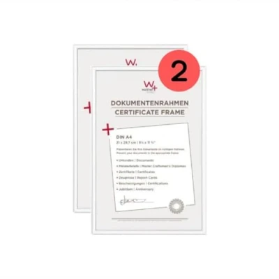 Image of walther Design Picture Frame White 21 x 29,7 cm (DIN A4) Twin Pack, New Lifestyle Plastic KV130WD