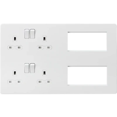Image of KnightsBridge Screwless Combination Plate Matt White