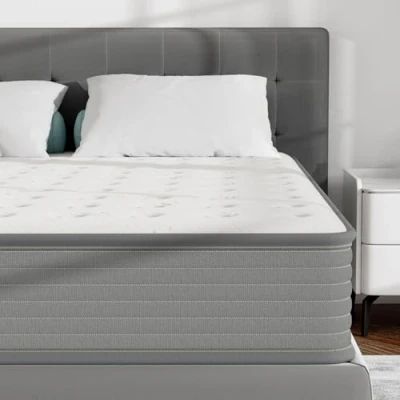 Image of Good Nite Double Mattresses 4FT 6, 8 Inch Memory Foam Pocket Sprung Mattress, Individually Wrapped Springs Hybrid Mattress with Breathable Foam, Medium Firm Feel, 135x190x20 cm