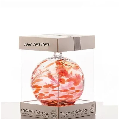 Image of Personalised Sienna Glass 10cm Friendship Ball Choice of Colours (Garnet)