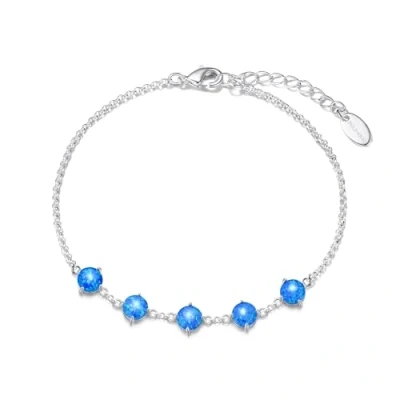 Image of Philip Jones Synthetic Blue Opal Gemstone Bracelet