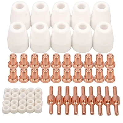 Image of 60pcs PT 31 Extended Air Plasma Cutting Nozzle Electrode Consumables Fit CUT 40 50D CT 312